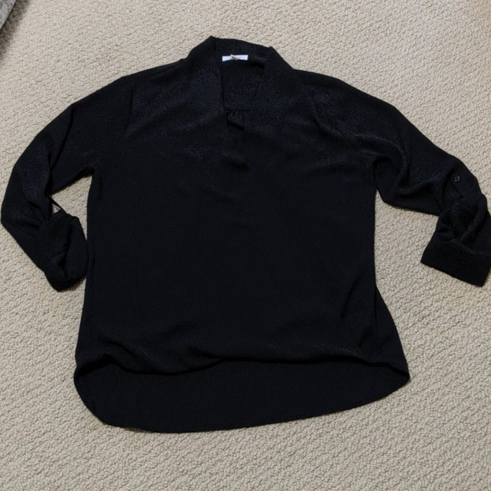 Worn Pleione faux wrap blouse in black